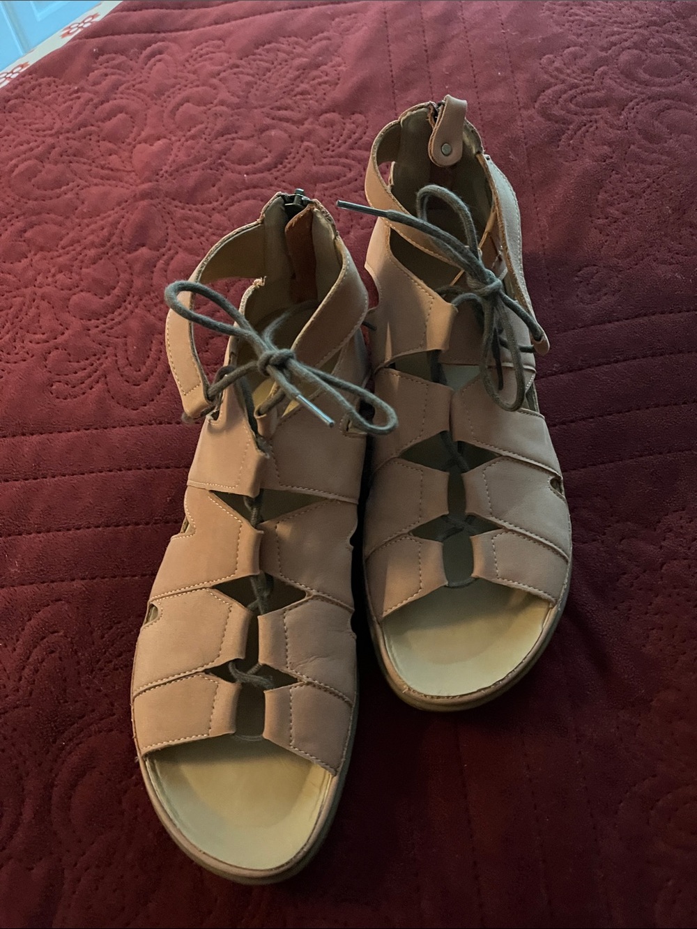 Women's Lace-Up Gladiator Sandals - Blush